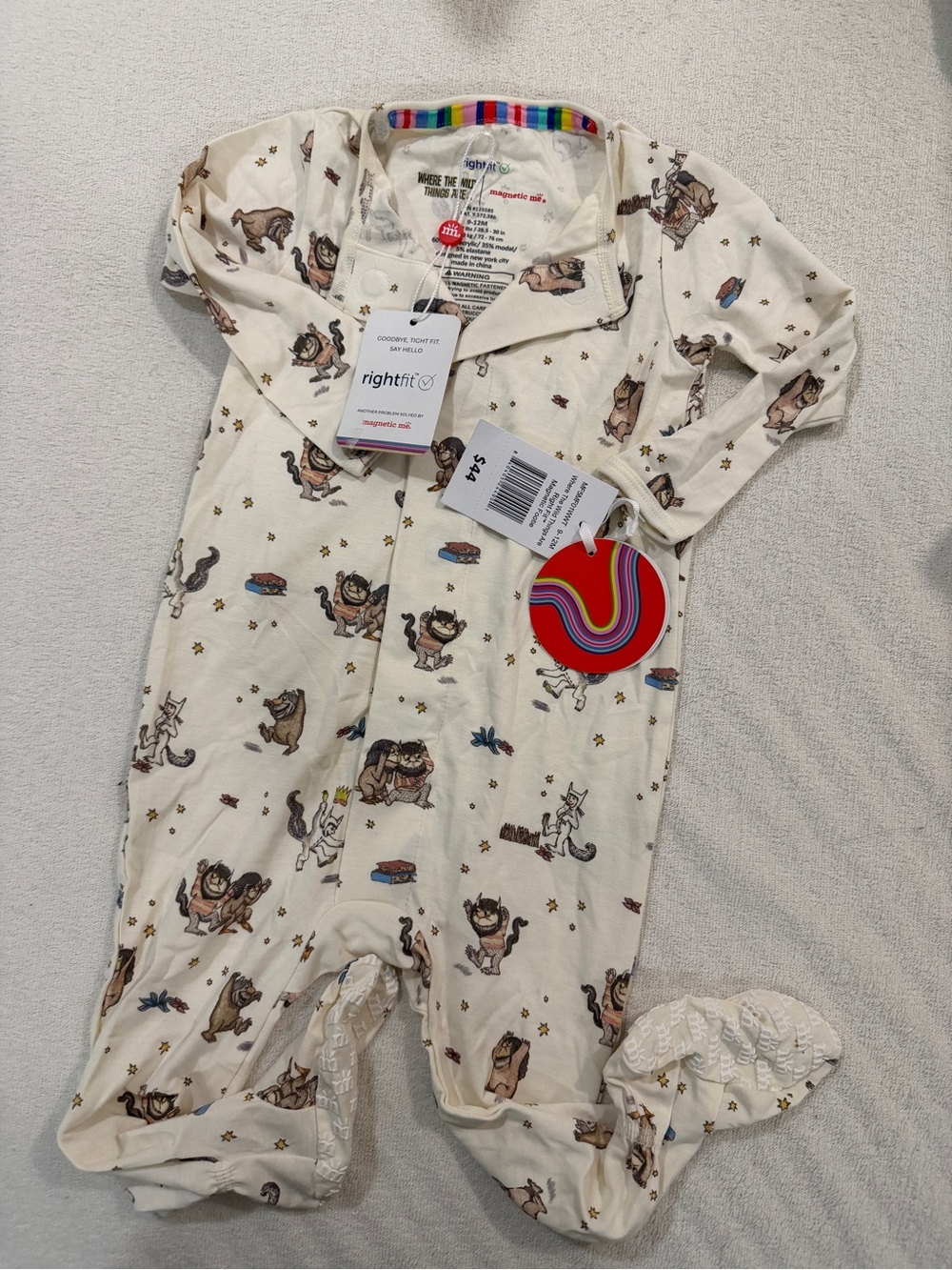NWT Magnetic Me where the wild things are - 9-12M footed Footies